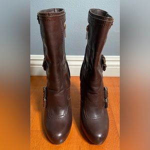 Coach Marsha brown leather boots size 6 1/2B